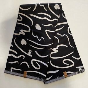Black and White Abstract Cotton Fabric